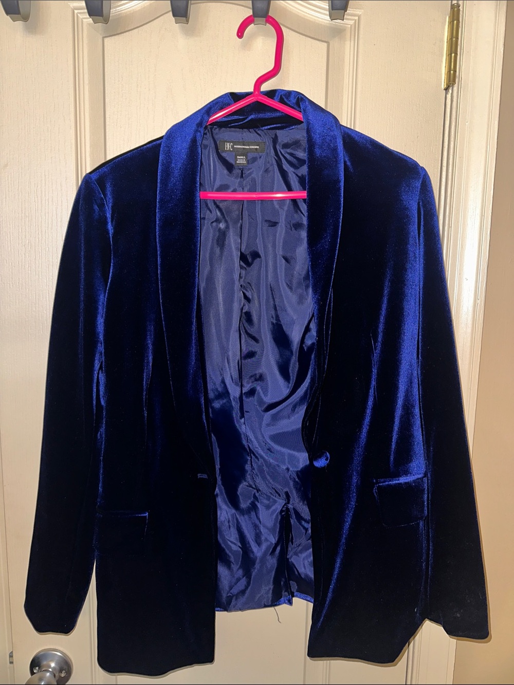 INC Deep Blue Velvet Blazer